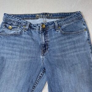 THRE3 Clothing Co Womens Straight Leg Jeans Blue Medium Wash Stretch Size 10